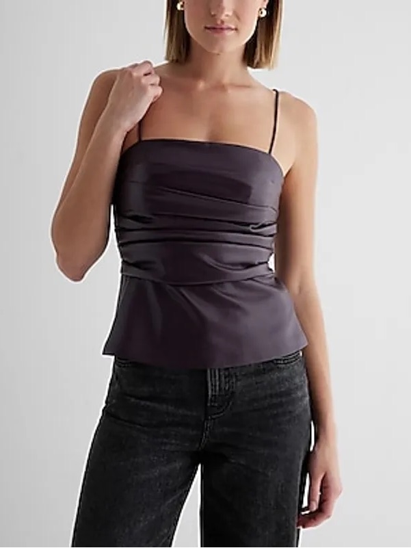Express Women’s Faux Leather Peplum Tank Size M Nwt